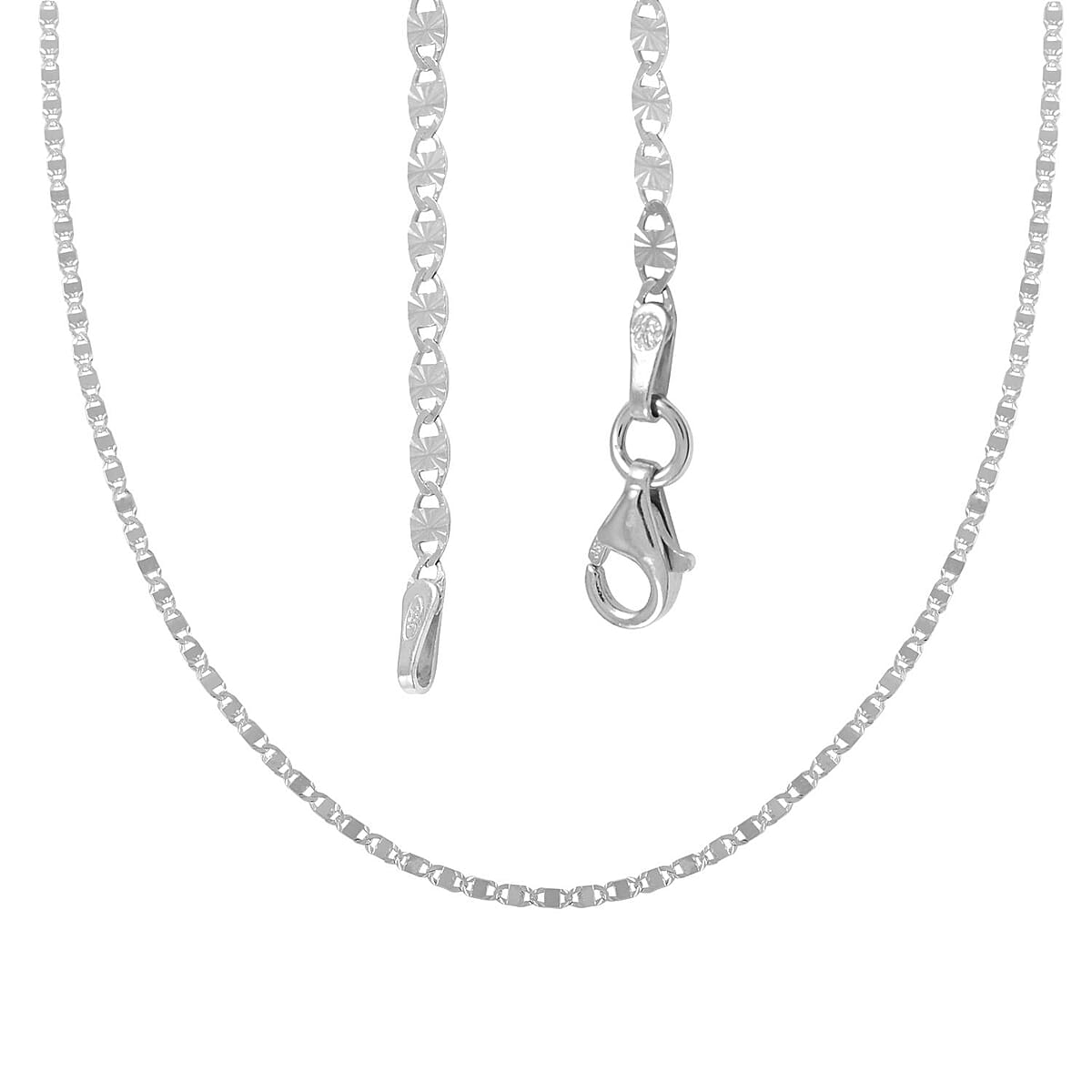 Italian Sterling Silver Vale Star Chain Necklace 20 Inches 2.50 Grams image number 3