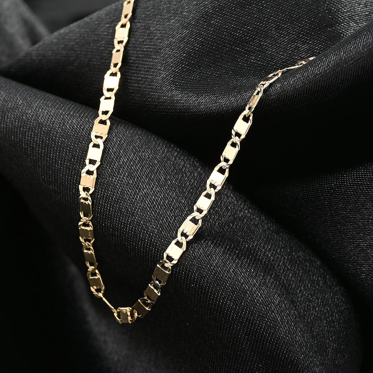 Italian 14K Yellow Gold Over Sterling Silver Vale Star Chain Necklace 20 Inches 2.50 Grams image number 1