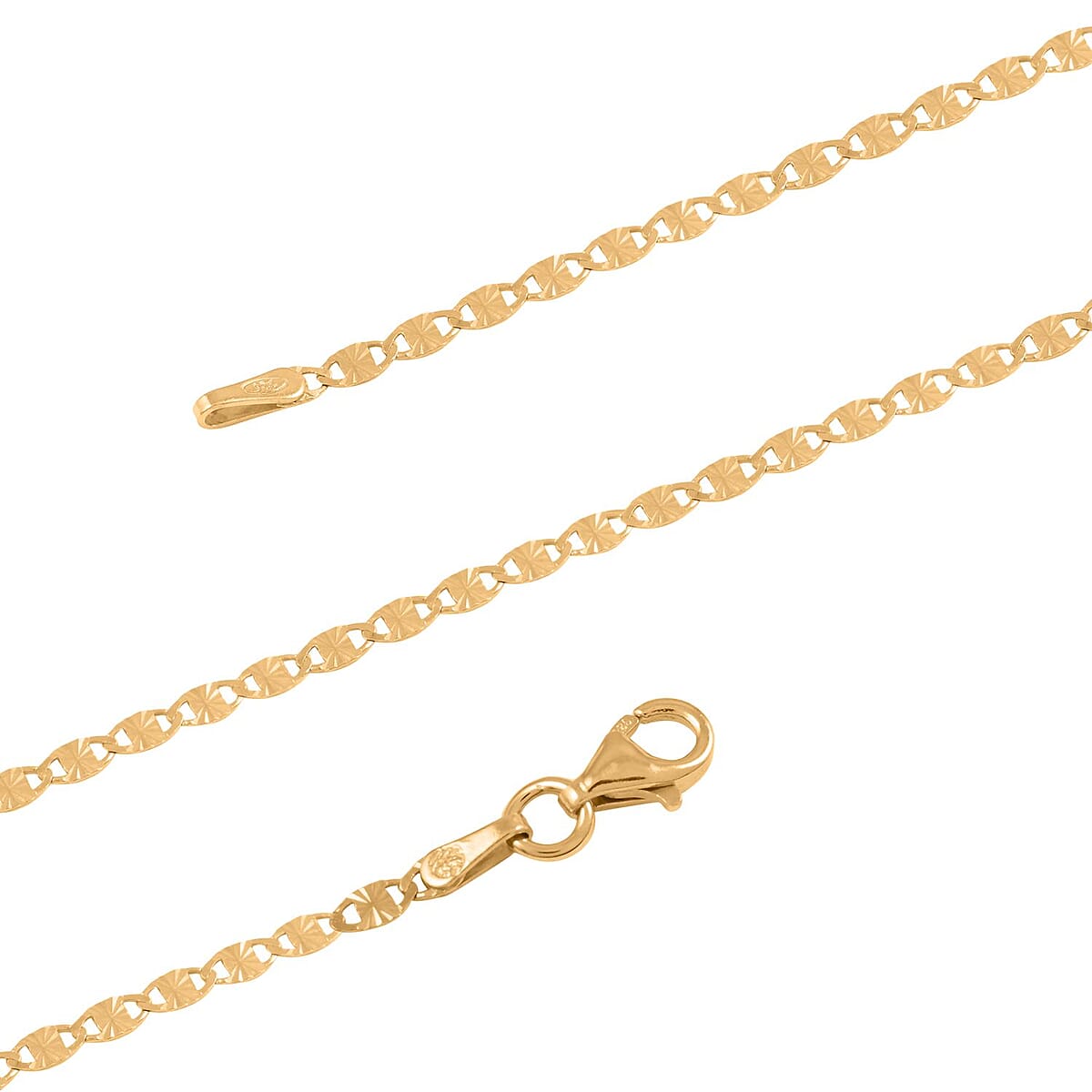 Italian 14K Yellow Gold Over Sterling Silver Vale Star Chain Necklace 20 Inches 2.50 Grams image number 2