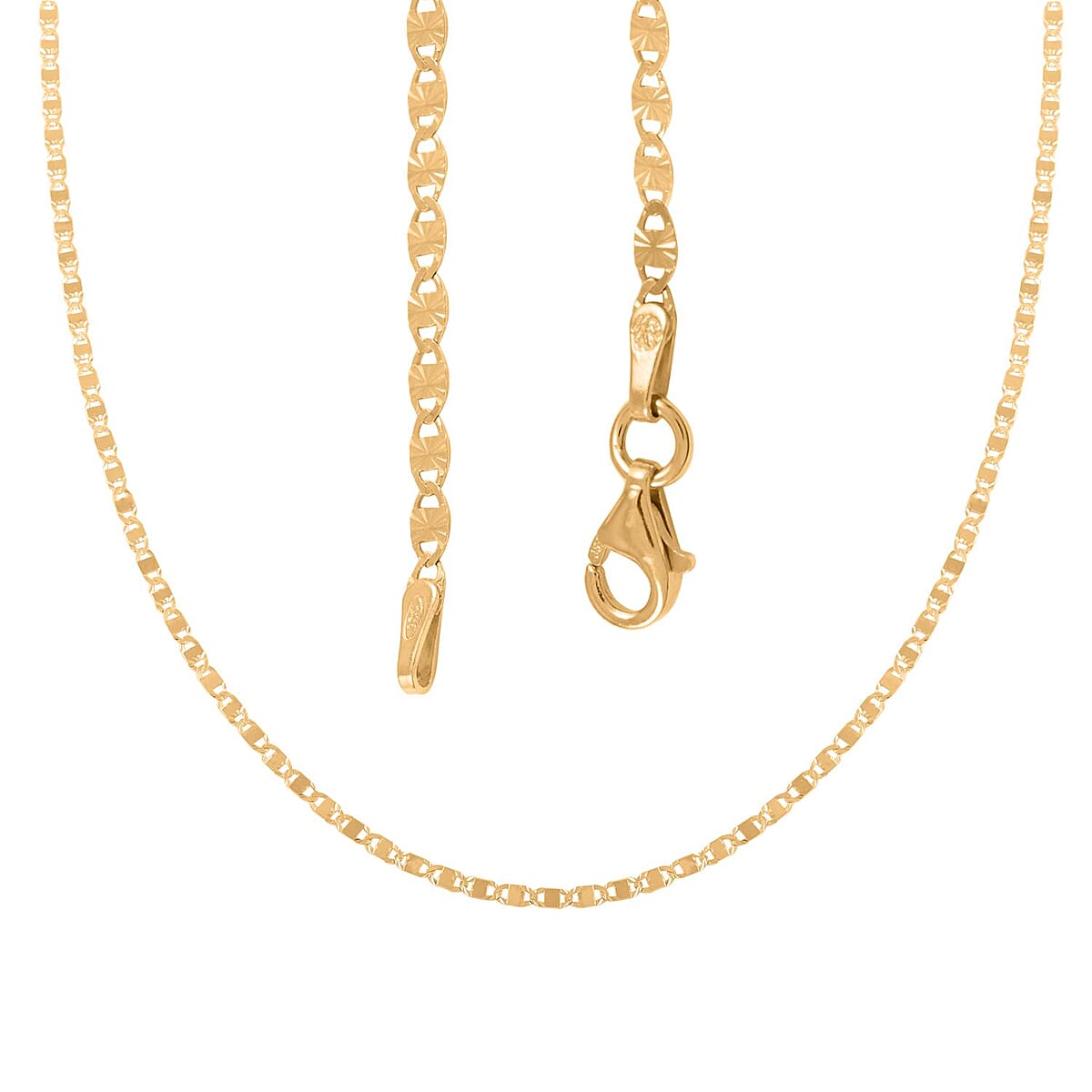 Italian 14K Yellow Gold Over Sterling Silver Vale Star Chain Necklace 20 Inches 2.50 Grams image number 3