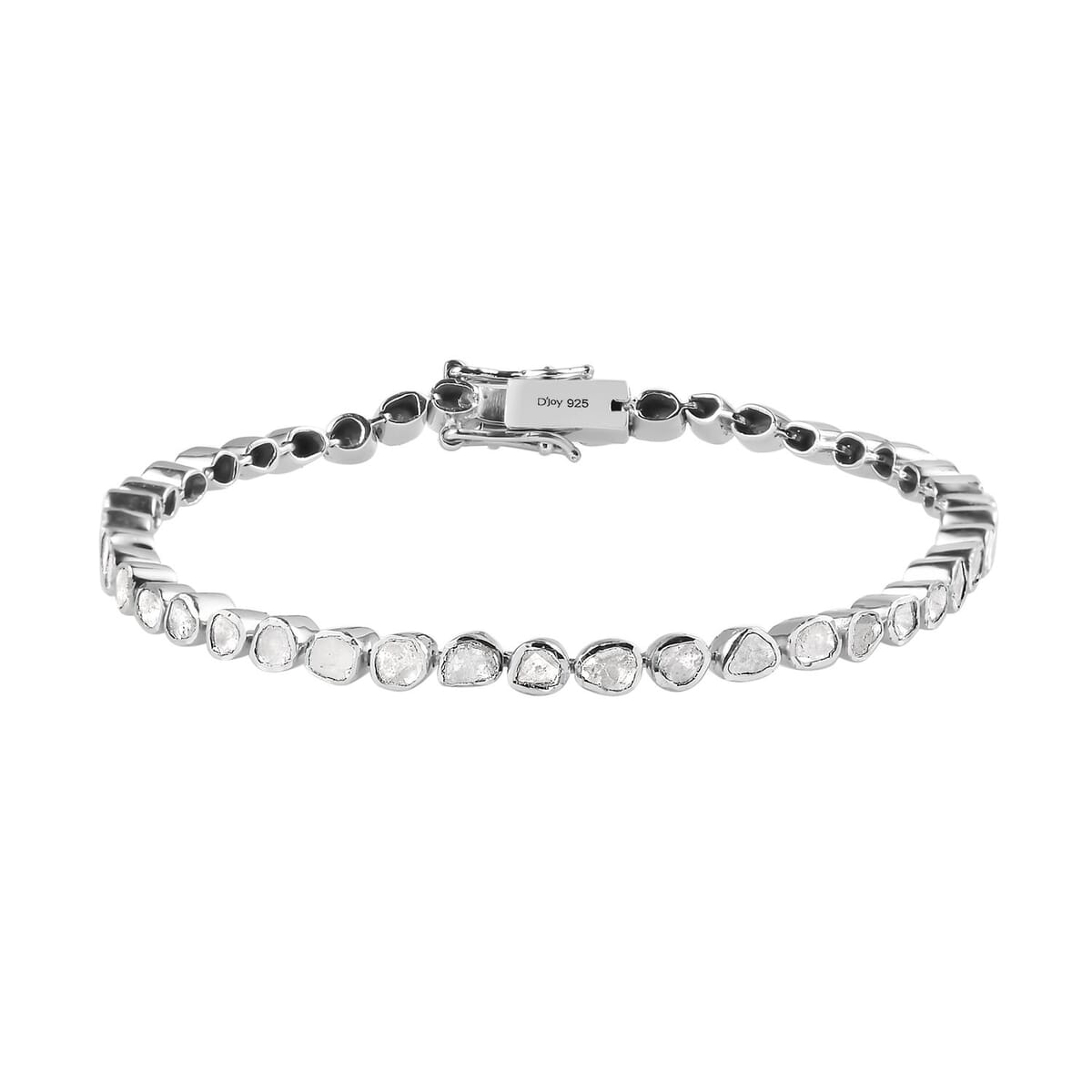 Polki Diamond 2.00 ctw Tennis Bracelet in Platinum Over Sterling Silver, Diamond Jewelry, Gifts For Her, Diamond Bracelet (8.00 In) image number 0