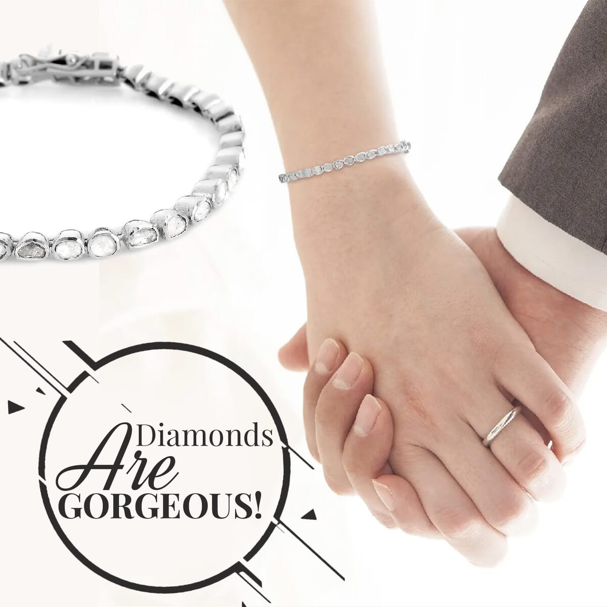 Polki Diamond 2.00 ctw Tennis Bracelet in Platinum Over Sterling Silver, Diamond Jewelry, Gifts For Her, Diamond Bracelet (8.00 In) image number 1