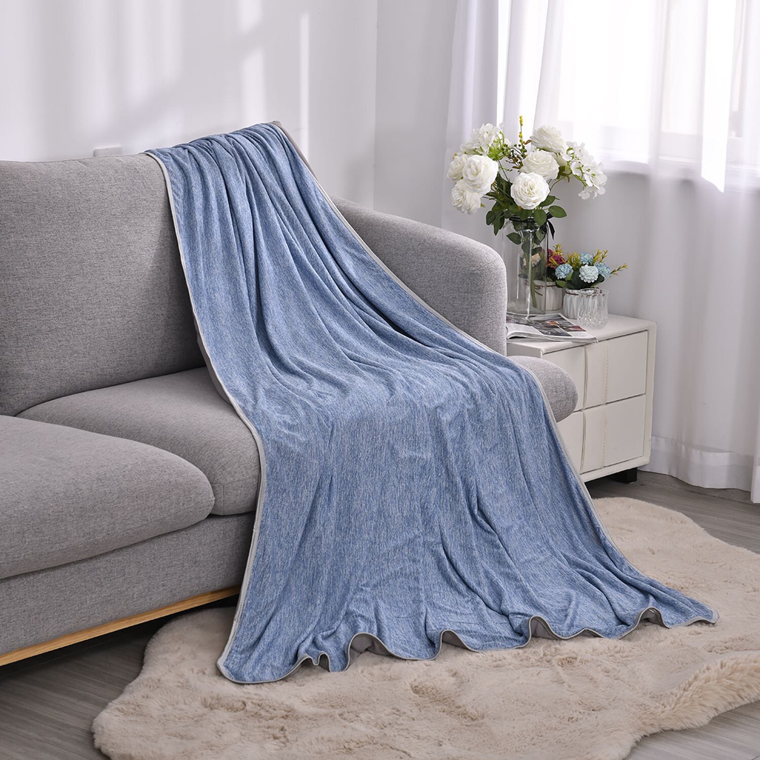 Buy Homesmart Blue 70 Nylon and 30 Polyester Cooling Blanket at