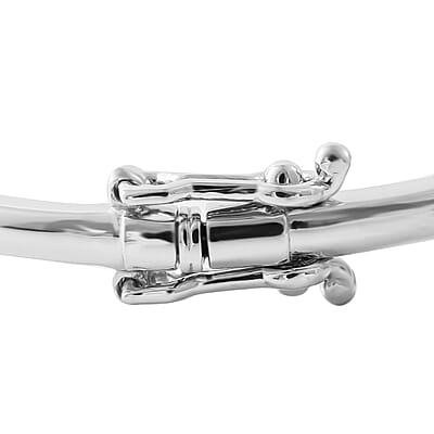 Premium Sleeping Beauty Turquoise Bangle Bracelet in Platinum Over Sterling Silver (6.50 In) 6.50 ctw