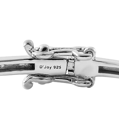 Premium Sleeping Beauty Turquoise Bangle Bracelet in Platinum Over Sterling Silver (6.50 In) 6.50 ctw
