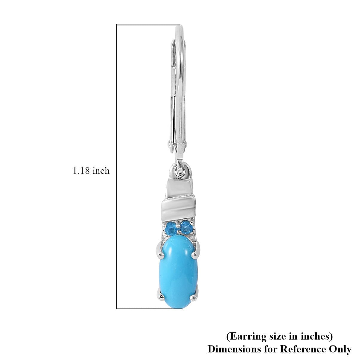 Sleeping Beauty Turquoise and Malgache Neon Apatite Dangle Earrings in Platinum Over Sterling Silver 1.35 ctw