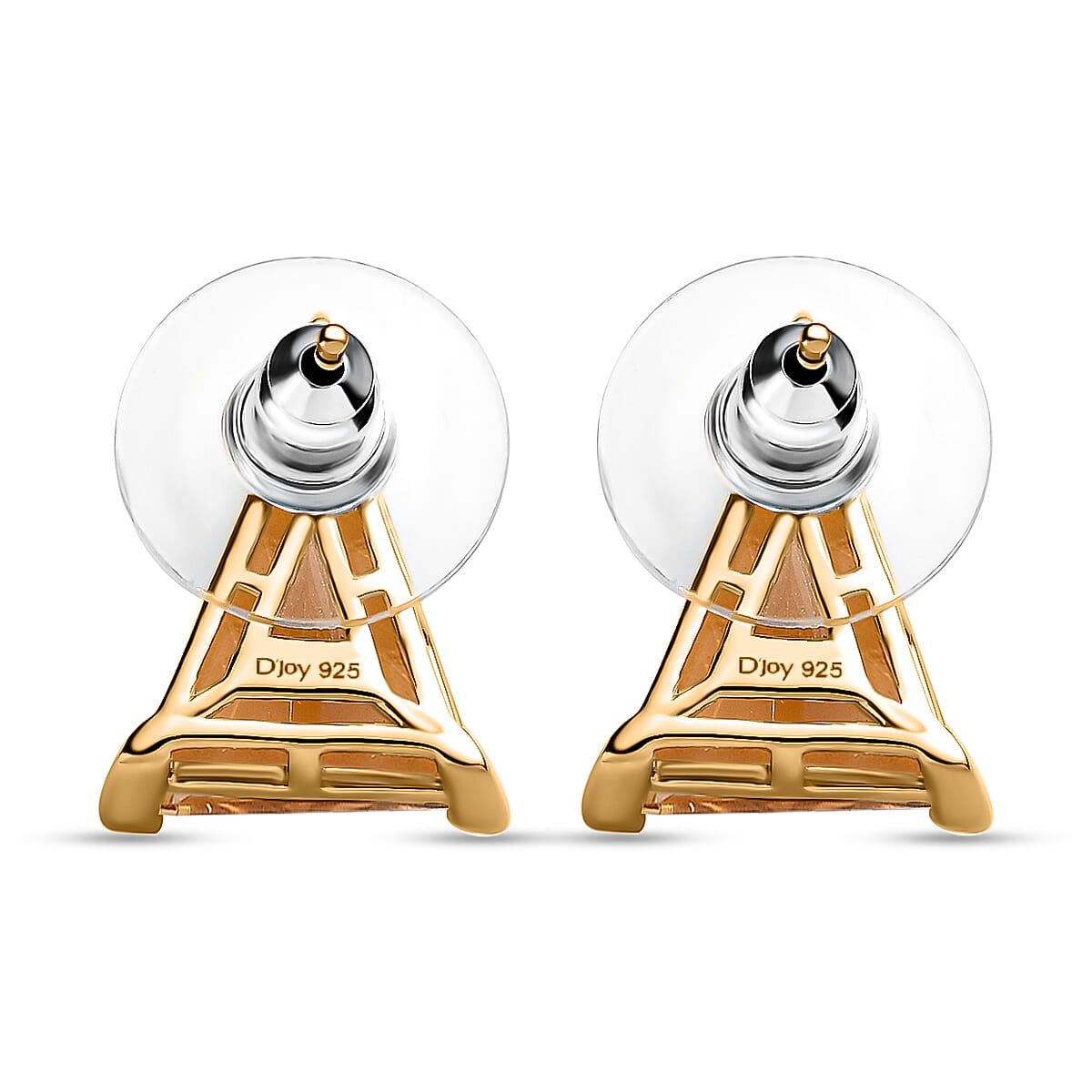 Brazilian Citrine Earrings, Solitaire Stud Earrings, Sterling Silver Earrings, Trillion Earrings, Solitaire Earrings, Citrine Studs 10.00 ctw image number 3