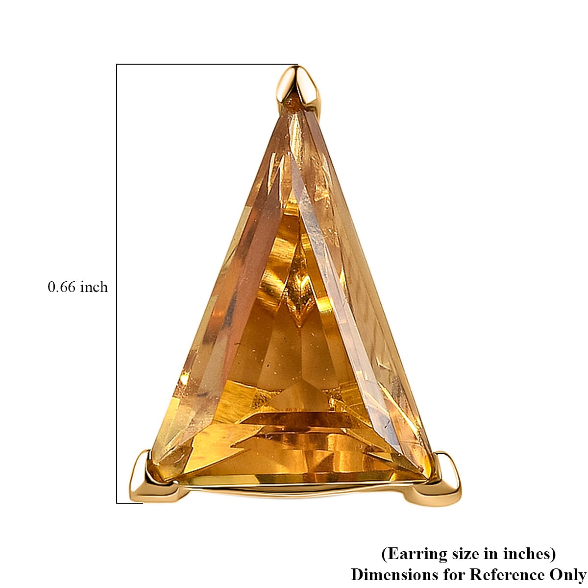 Brazilian Citrine Earrings, Solitaire Stud Earrings, Sterling Silver Earrings, Trillion Earrings, Solitaire Earrings, Citrine Studs 10.00 ctw image number 4