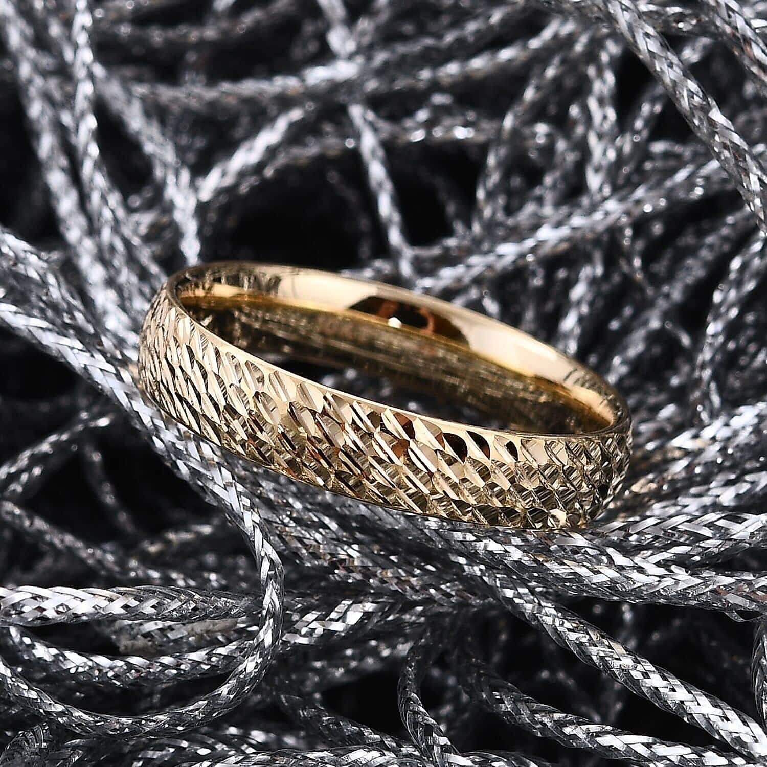10K Yellow Gold Band Ring, Diamond-cut Band Ring, Promise Ring, Gold Ring For Her, Gold Band Engagement rings 1.35 Grams
