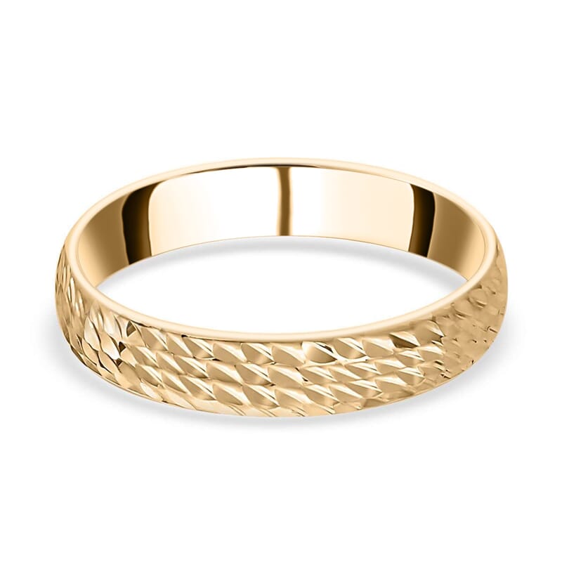 10K Yellow Gold Band Ring, Diamond-cut Band Ring, Promise Ring, Gold Ring For Her, Gold Band Engagement rings 1.35 Grams