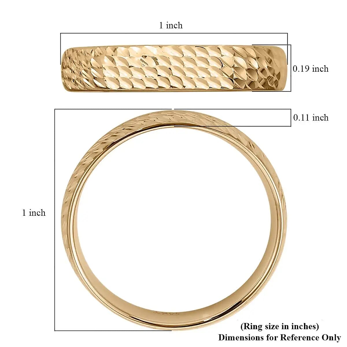 10K Yellow Gold Band Ring, Diamond-cut Band Ring, Promise Ring, Gold Ring For Her, Gold Band Engagement rings 1.35 Grams image number 6