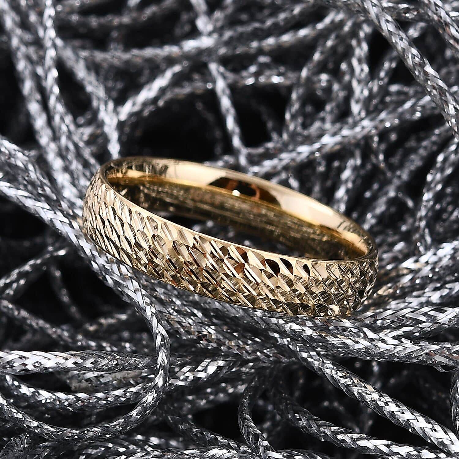 10K Yellow Gold Band Ring, Diamond-cut Band Ring, Promise Ring, Gold Ring For Her, Gold Band Engagement rings 1.35 Grams