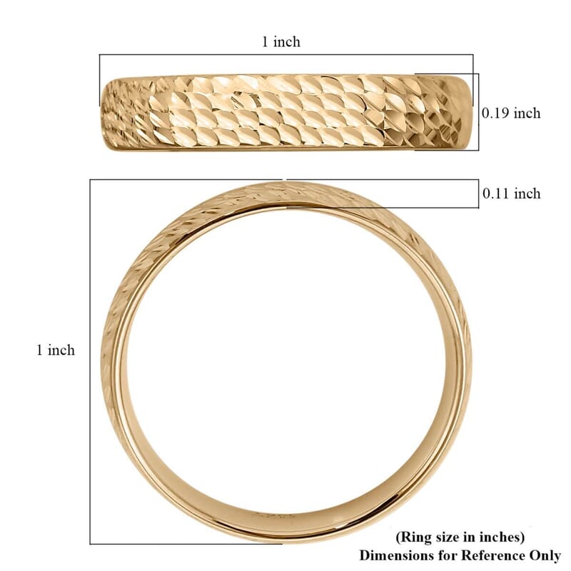 10K Yellow Gold Band Ring, Diamond-cut Band Ring, Promise Ring, Gold Ring For Her, Gold Band Engagement rings 1.35 Grams