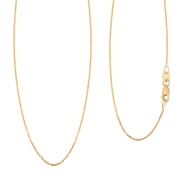 Italian 18K Yellow Gold Anchor Chain Necklace 25 Inches 1.8 Grams