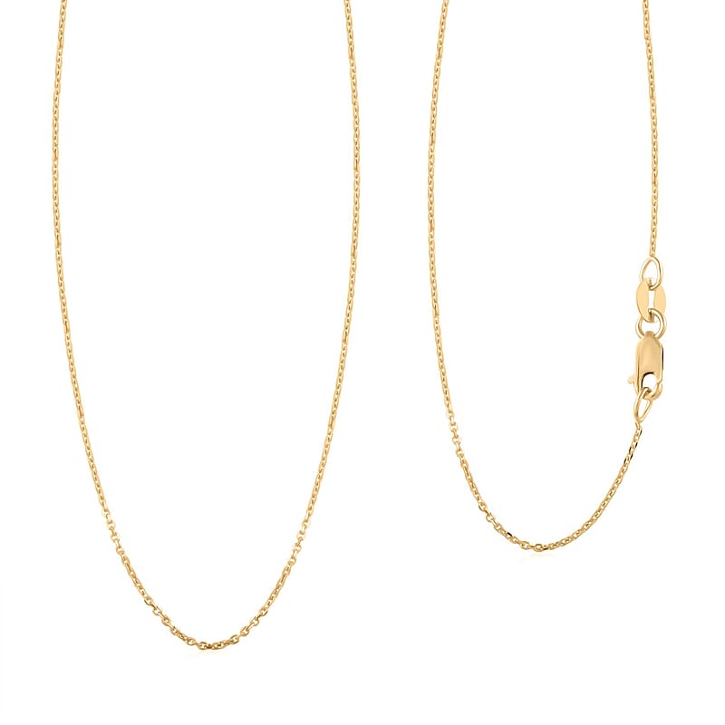 Italian 18K Yellow Gold Anchor Chain Necklace 25 Inches 1.8 Grams