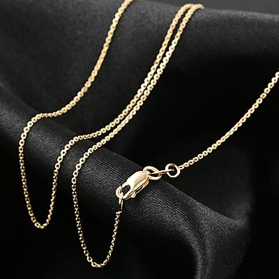 Italian 18K Yellow Gold Anchor Chain Necklace 25 Inches 1.8 Grams