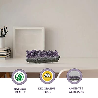Amethyst Druzy -XS approx. 375.ctw, Amethyst Crystal Geode For Living Room Side Table Decor, Decorative Gems