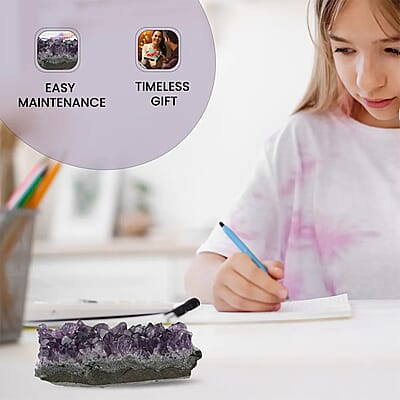 Amethyst Druzy -XS approx. 375.ctw, Amethyst Crystal Geode For Living Room Side Table Decor, Decorative Gems