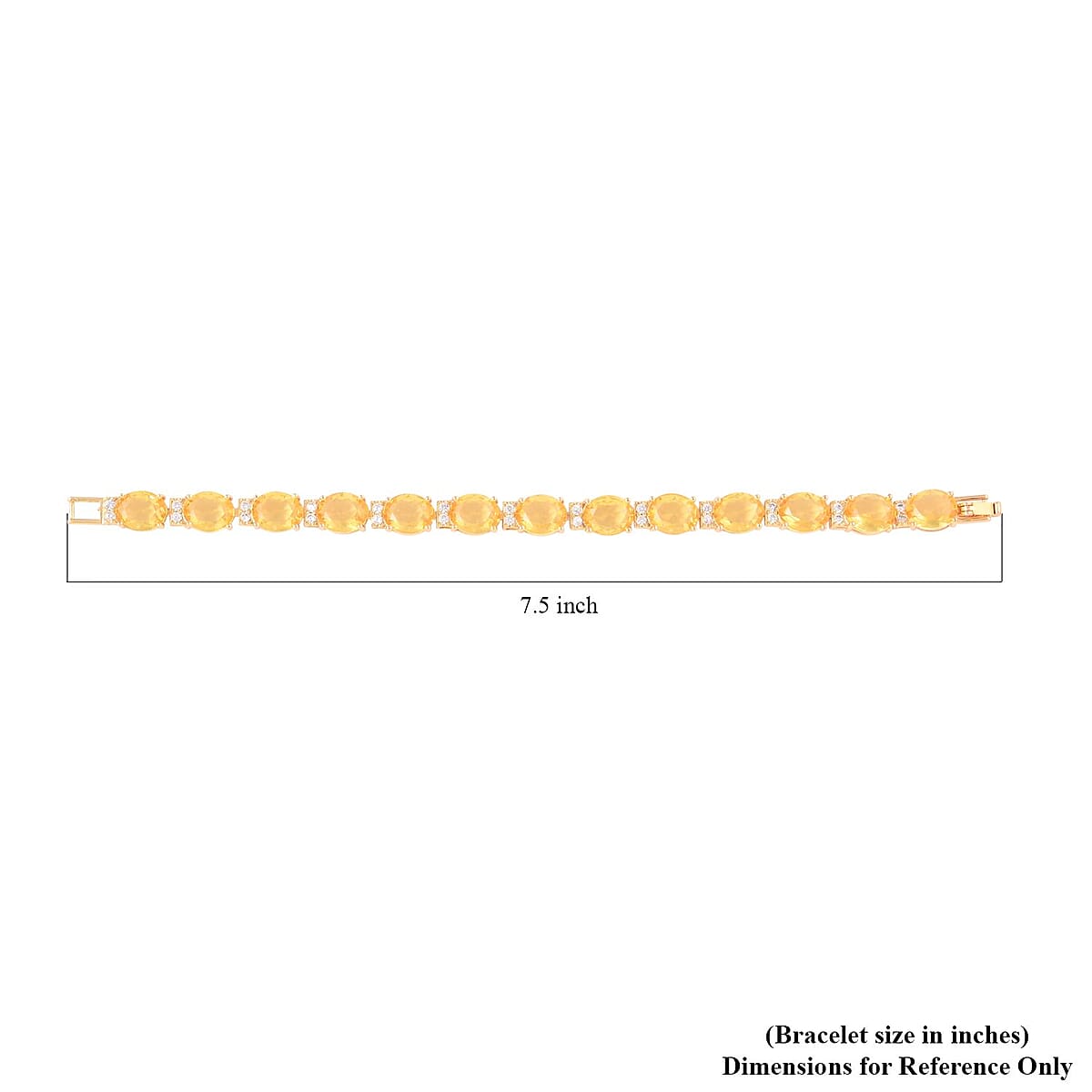 Simulated Canary Yellow and White Diamond Bracelet in Goldtone (7.00 In) 30.00 ctw image number 4