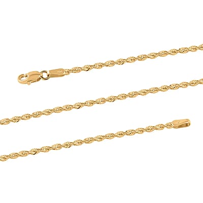 10K Yellow Gold Rope Chain Necklace, 10K Yellow Gold Necklace, Laser Cut Rope Chain, 20 Inch Chain Necklace, Gold Jewelry 1.5 Grams