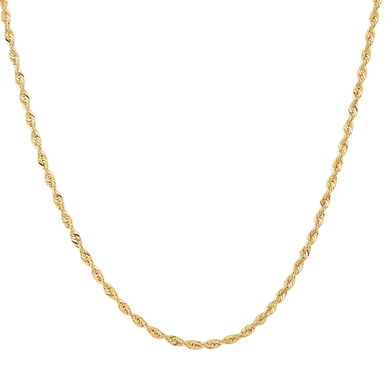 10K Yellow Gold Rope Chain Necklace, 10K Yellow Gold Necklace, Laser Cut Rope Chain, 20 Inch Chain Necklace, Gold Jewelry 1.5 Grams