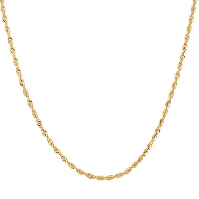 10K Yellow Gold Rope Chain Necklace, 10K Yellow Gold Necklace, Laser Cut Rope Chain, 20 Inch Chain Necklace, Gold Jewelry 1.5 Grams