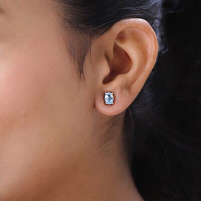 Marambaia Topaz Stud Earrings in Platinum Over Sterling Silver 1.85 ctw