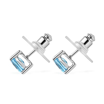 Marambaia Topaz Stud Earrings in Platinum Over Sterling Silver 1.85 ctw