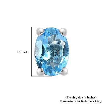 Marambaia Topaz Stud Earrings in Platinum Over Sterling Silver 1.85 ctw