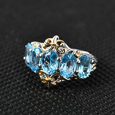 Marambaia Topaz 5 Stone Ring in Vermeil YG and Platinum Over Sterling Silver (Size 10.0) 4.50 ctw