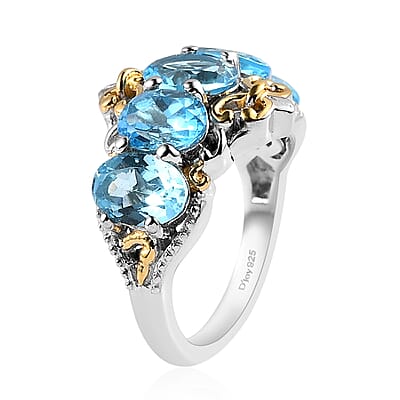 Marambaia Topaz 5 Stone Ring in Vermeil YG and Platinum Over Sterling Silver (Size 10.0) 4.50 ctw