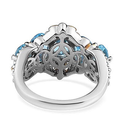 Marambaia Topaz 5 Stone Ring in Vermeil YG and Platinum Over Sterling Silver (Size 10.0) 4.50 ctw