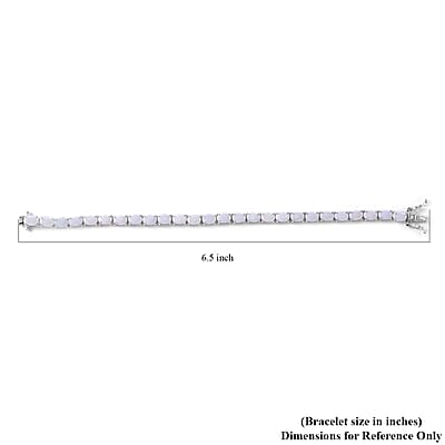 Australian Opal Tennis Bracelet in Platinum Over Sterling Silver (6.50 In) 6.75 ctw