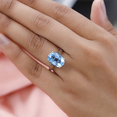 Marambaia Topaz Solitaire Ring in Platinum Over Sterling Silver (Size 10.0) 7.30 ctw