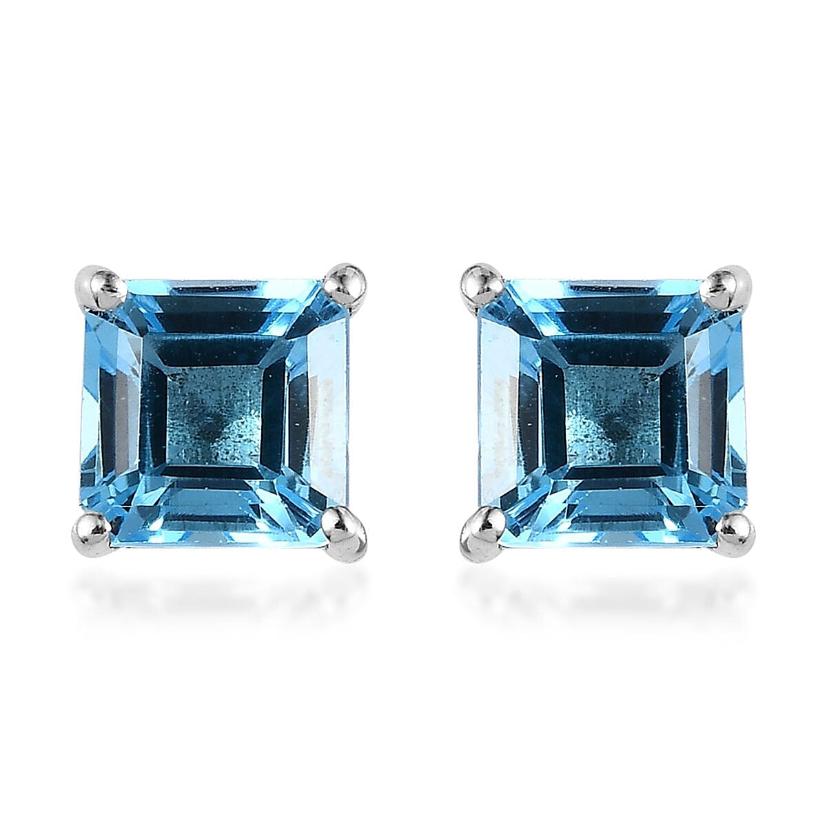 Marambaia Topaz Solitaire Stud Earrings in Platinum Over Sterling Silver 1.65 ctw