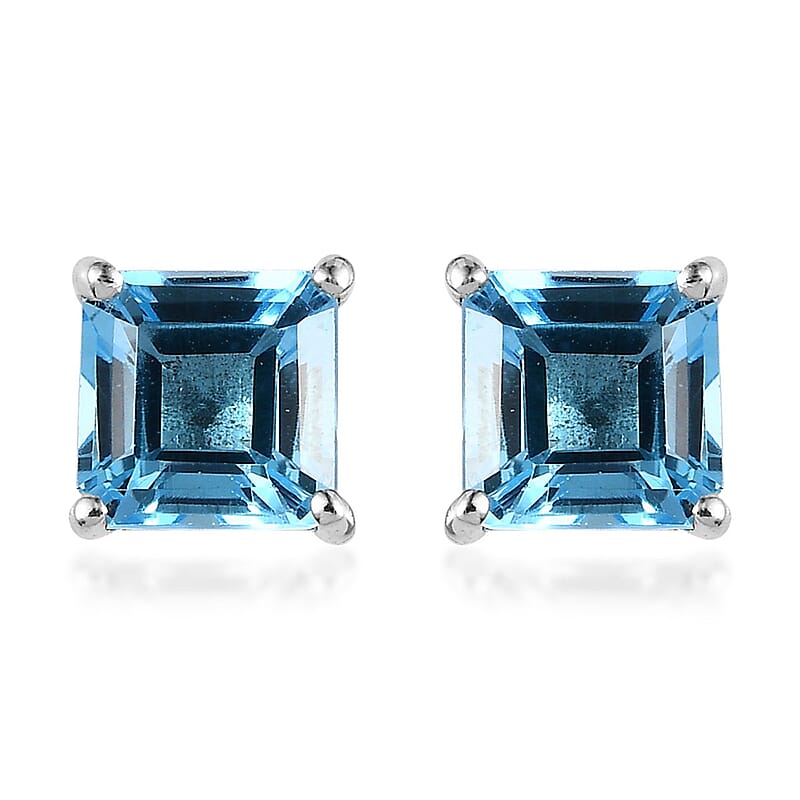 Marambaia Topaz Solitaire Stud Earrings in Platinum Over Sterling Silver 1.65 ctw