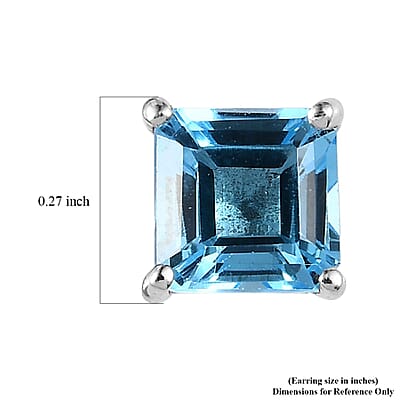 Marambaia Topaz Solitaire Stud Earrings in Platinum Over Sterling Silver 1.65 ctw