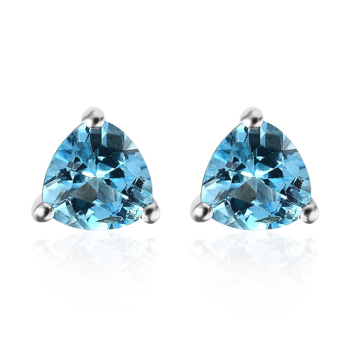 Marambaia Topaz Solitaire Stud Earrings in Platinum Over Sterling Silver 1.65 ctw