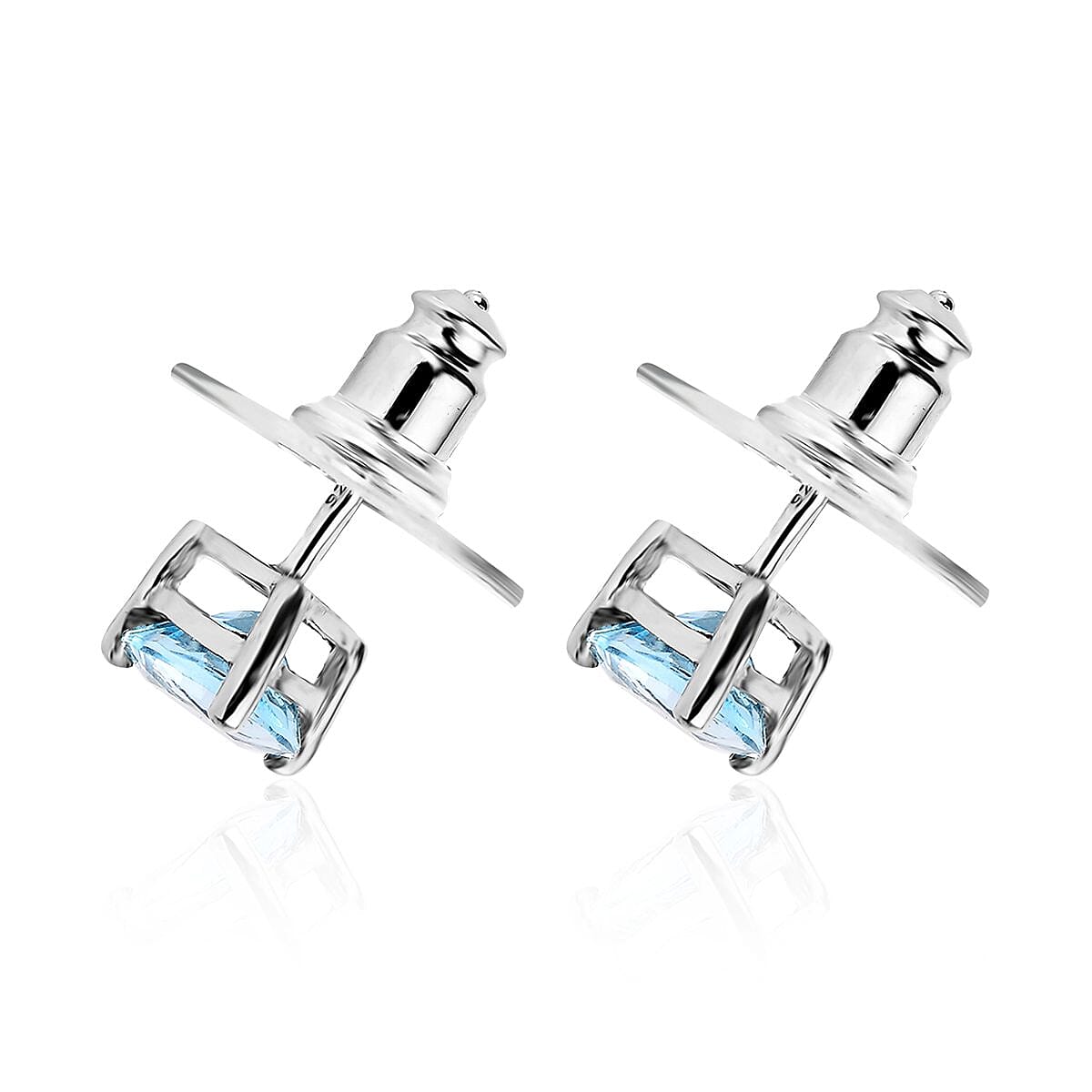 Marambaia Topaz Solitaire Stud Earrings in Platinum Over Sterling Silver 1.65 ctw