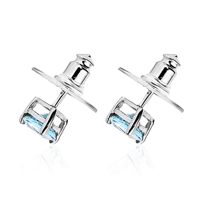Marambaia Topaz Solitaire Stud Earrings in Platinum Over Sterling Silver 1.65 ctw