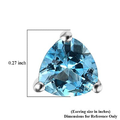Marambaia Topaz Solitaire Stud Earrings in Platinum Over Sterling Silver 1.65 ctw
