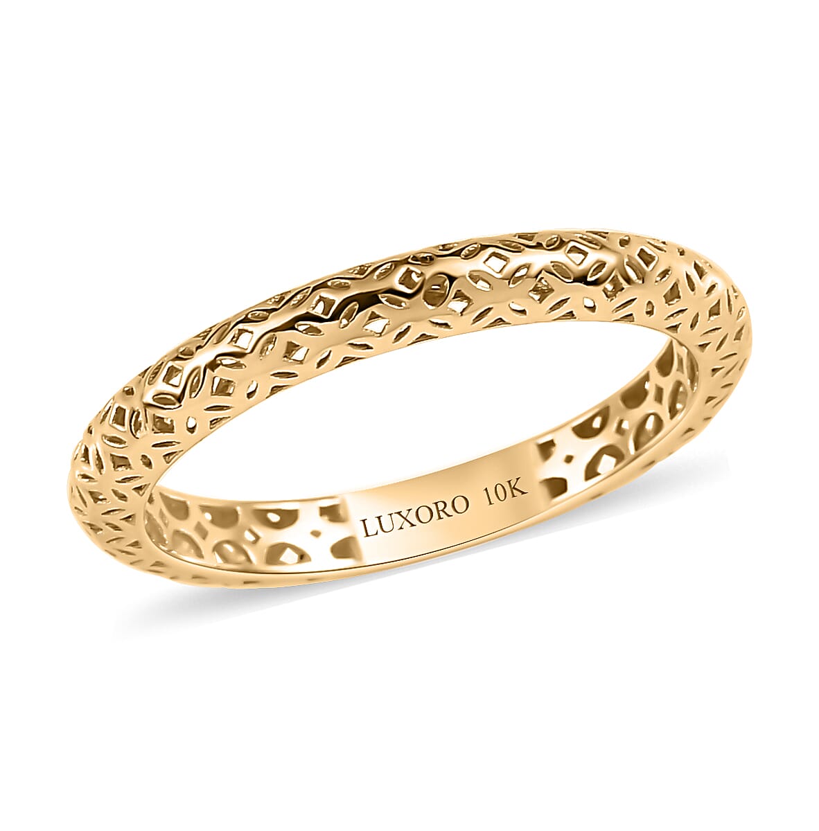 Buy Mirage Collection Luxoro 10K Yellow Gold Band Ring (Size 10.0