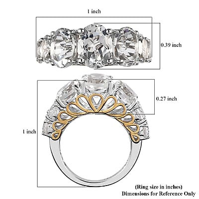 White Topaz Ring in Vermeil YG and Platinum Over Sterling Silver (Size 10.0) 7.00 ctw