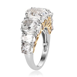 White Topaz Ring in Vermeil YG and Platinum Over Sterling Silver (Size 9.0) 7.00 ctw