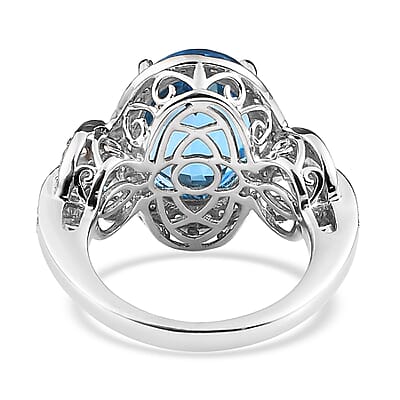 Marambaia Topaz and White Zircon Ring in Platinum Over Sterling Silver (Size 10.0) 7.90 ctw