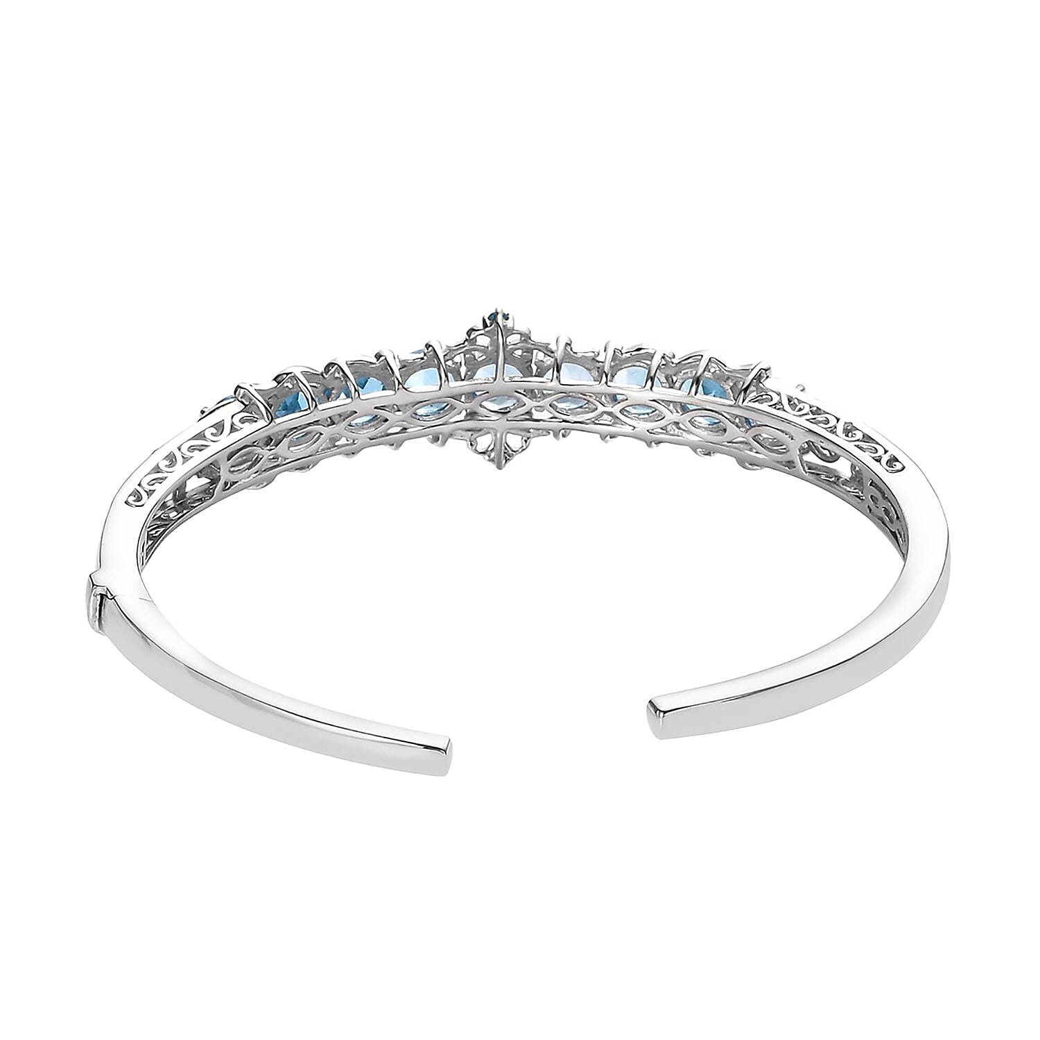 Marambaia Topaz and Malgache Neon Apatite Cuff Bracelet in Platinum Over Sterling Silver (7.25 In) 8.35 ctw