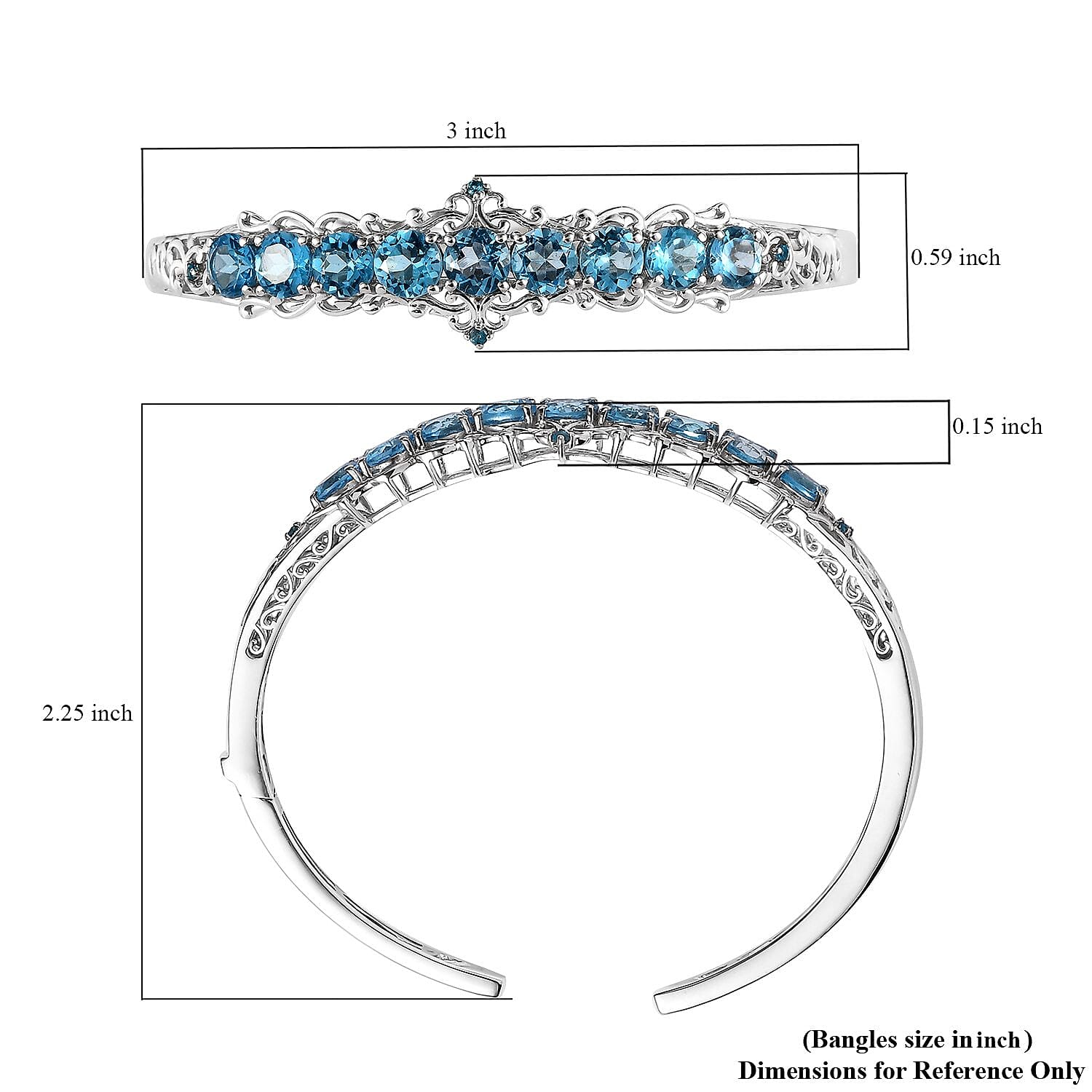 Marambaia Topaz and Malgache Neon Apatite Cuff Bracelet in Platinum Over Sterling Silver (7.25 In) 8.35 ctw