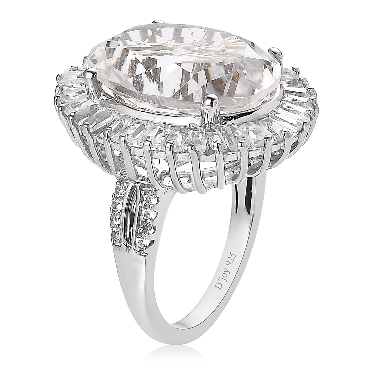 White Topaz Cluster Ring in Platinum Over Sterling Silver 18.35 ctw image number 3