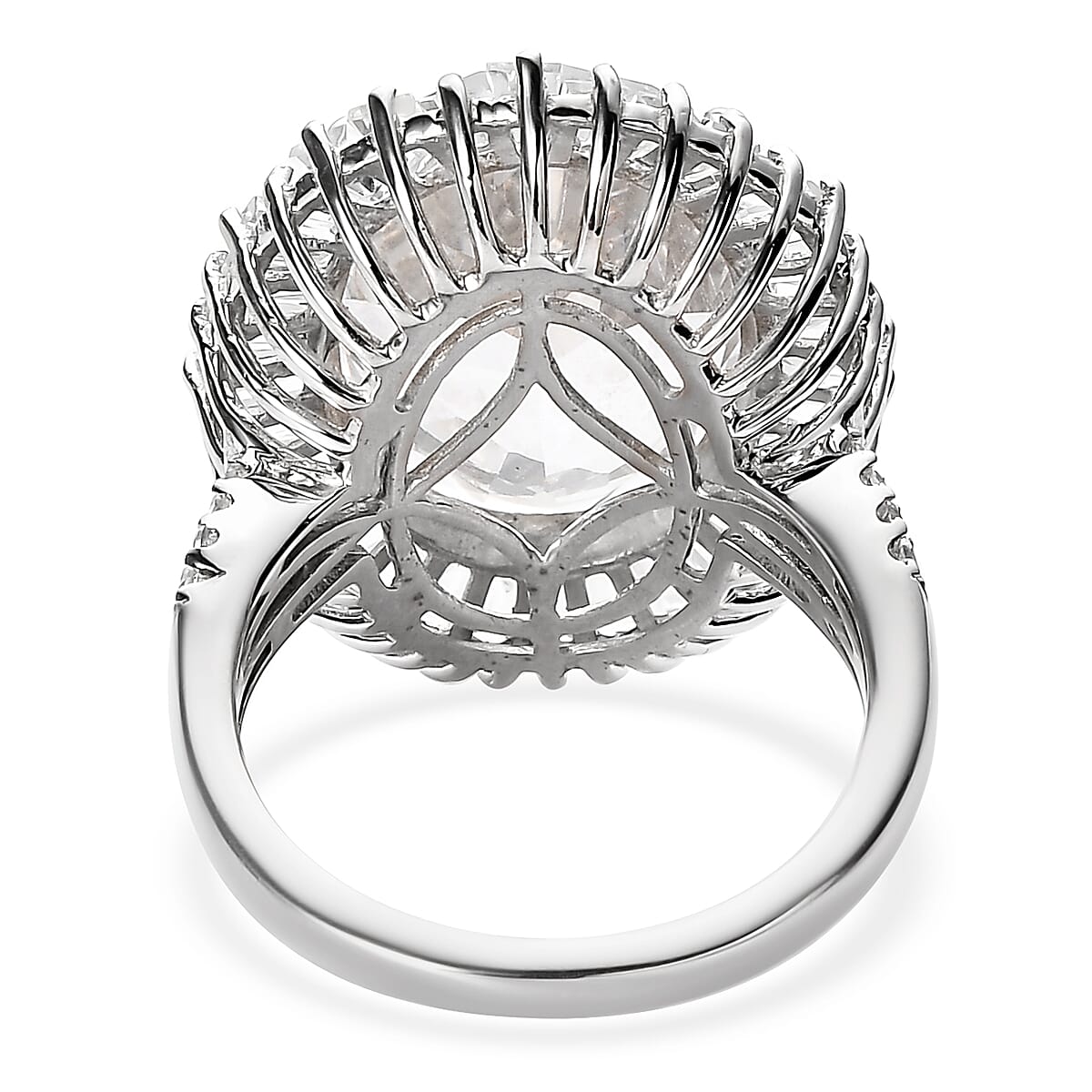 White Topaz Cluster Ring in Platinum Over Sterling Silver 18.35 ctw image number 4