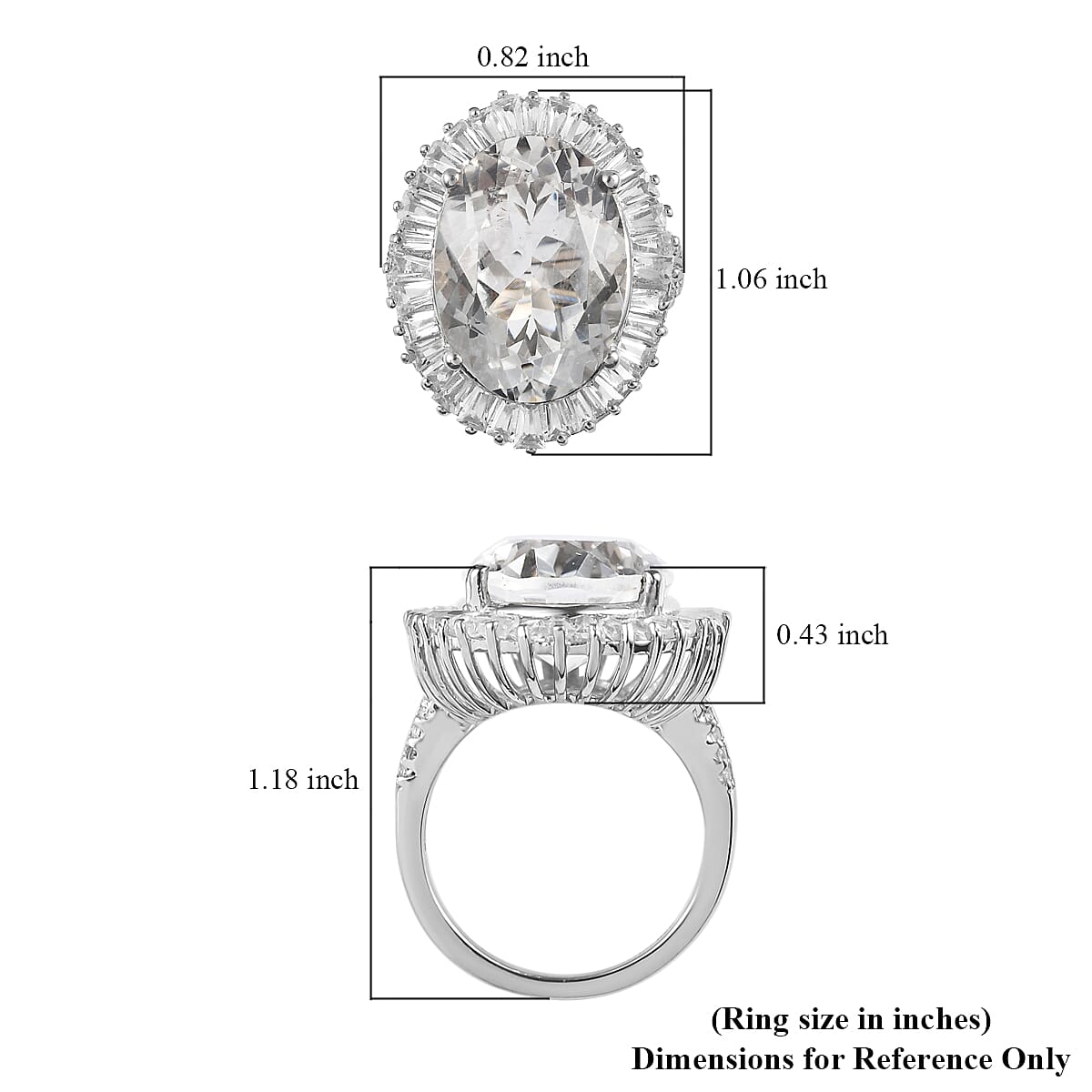 White Topaz Cluster Ring in Platinum Over Sterling Silver 18.35 ctw image number 5